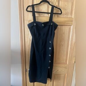 Shinestar Black Asymmetrical Sheath Dress